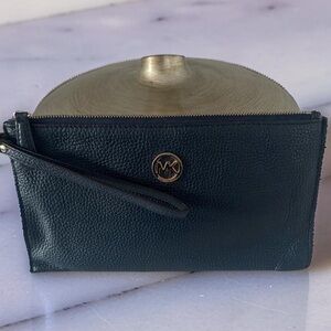 Michael Kors Fulton Large Pebbled Soft Leather Wristlet in Midnight Blue